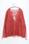 SWAYING/KNIT V-neck floating jumper SW24RE1T05 red